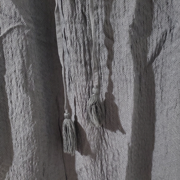 Torrid Textured Lace Trim Lace Up Sleeveless Grey Top - Picture 7 of 9